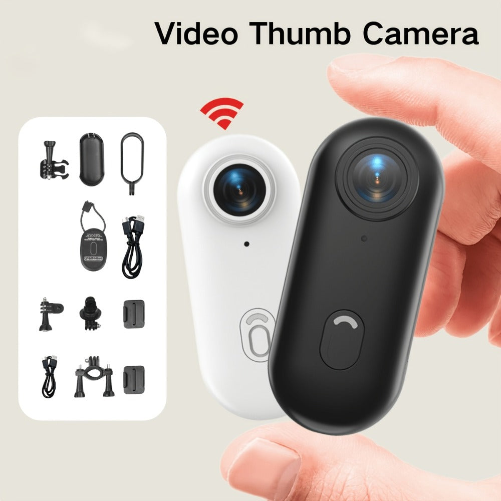 Mini Action Camera Thumb Size Wide Angle Lens 800mAh Battery with Memory Card Wearable Pocket for an Everyday Personal Care Routine