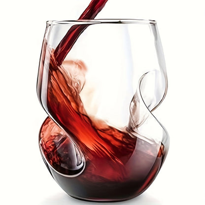 Twist Cocktail Glass Drinkware Set, 400ml Curved Cups in 2, 4 or 6-Piece Options for Home Bar and Table Service