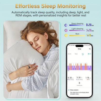 Waterproof Smart Ring – Sleep & Fitness Tracker for Men Women