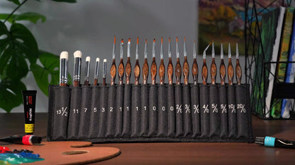 Miniature Paint Brush Set with Cloth Roll Detail Brushes for Acrylic Oil with the Listed Color, Size or Set Options for Everyday Use