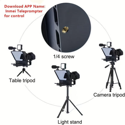 A10 Portable Teleprompter for Smartphone & DSLR Camera, Phone Holder & Remote Control for Video Recording
