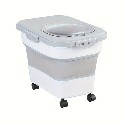Pet Food Storage Container with Wheels – Large Capacity Airtight Sealed Bin, Moisture & Insect Proof with Measuring Cup for Cat & Dog Dry
