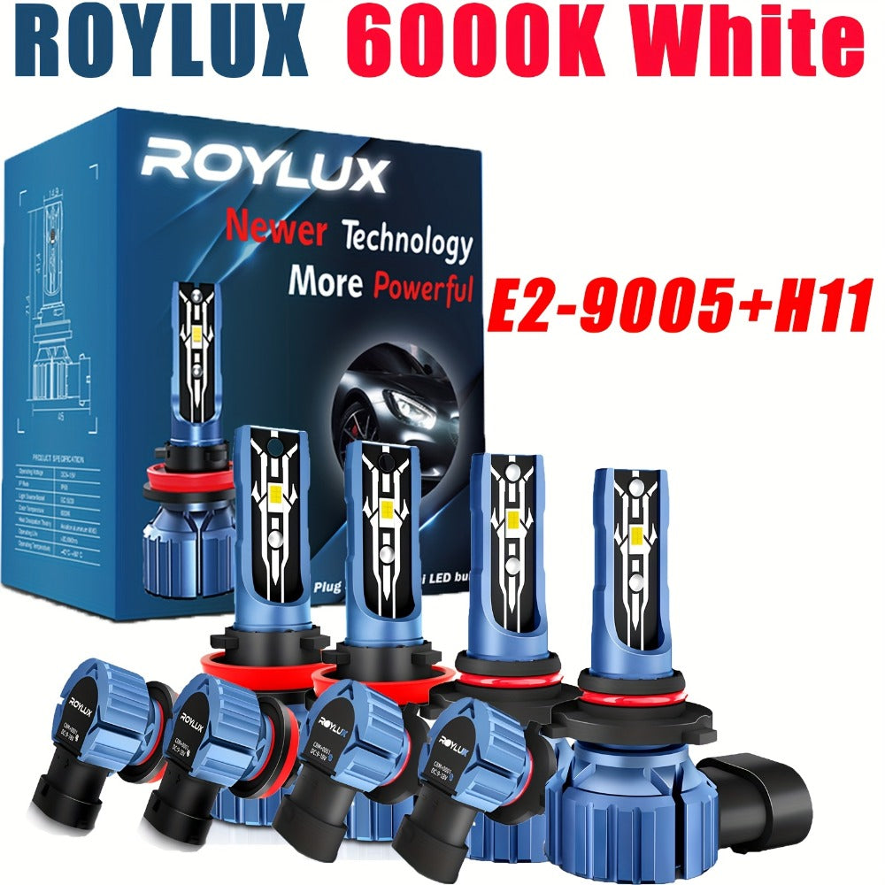 LED Headlight Bulbs Kit 4pcs, 80W 20000LM 6000K Super Bright White High & Low Beam Fog Lamp Replacement for H11+H11 / 9006+9006