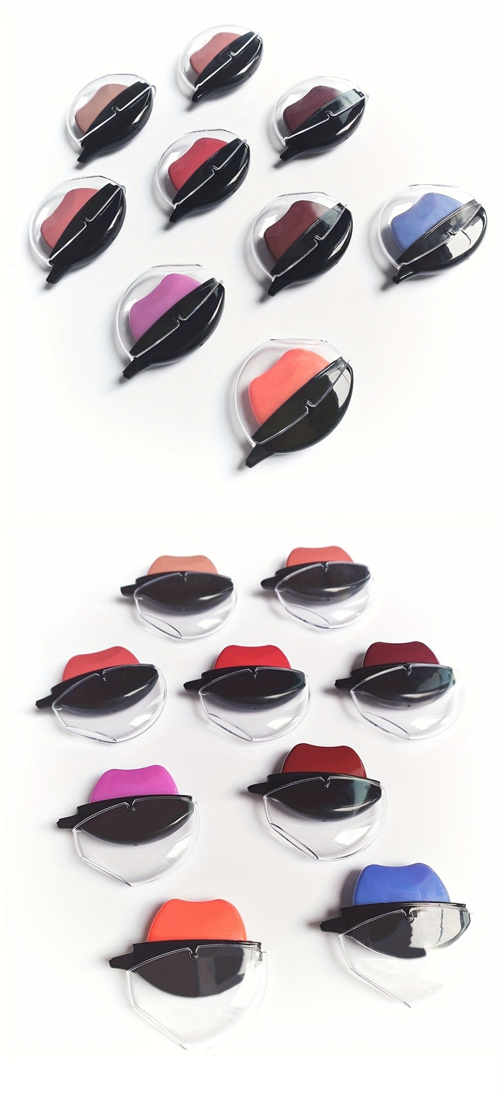 Lipstick Set, Mirsist 6-Piece Lip-Shaped Color Collection with Three Numbered Shade-Group Options