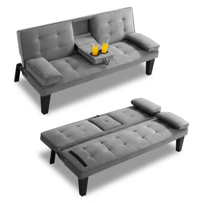 Futon Sofa Bed shown in the Dark Gray option