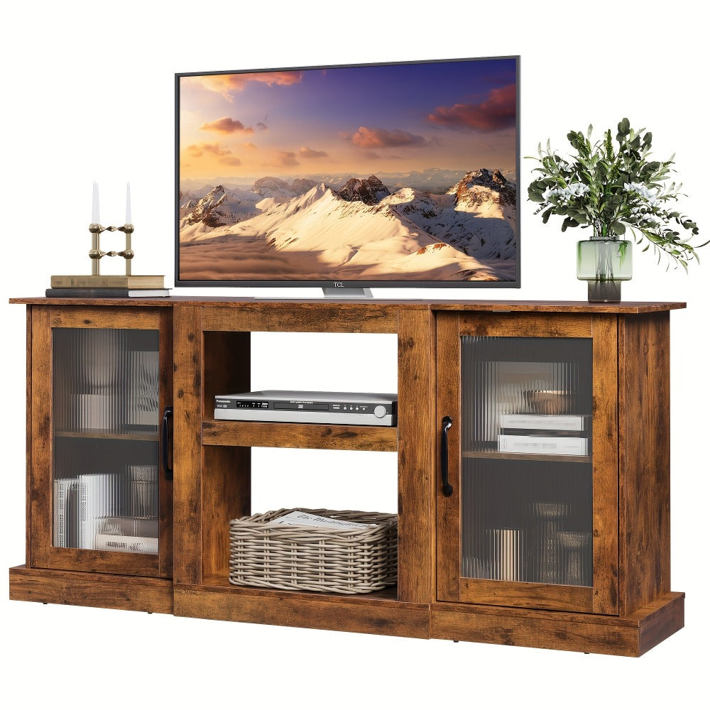 65-Inch TV Stand with Open Shelves and Multiple Color Options for Living Room detail image - detail view 4