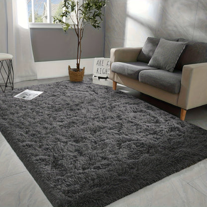 Rectangular Shaggy Area Rug with Nine Color Labels and 3 x 5-Foot to 8 x 10-Foot Size Options