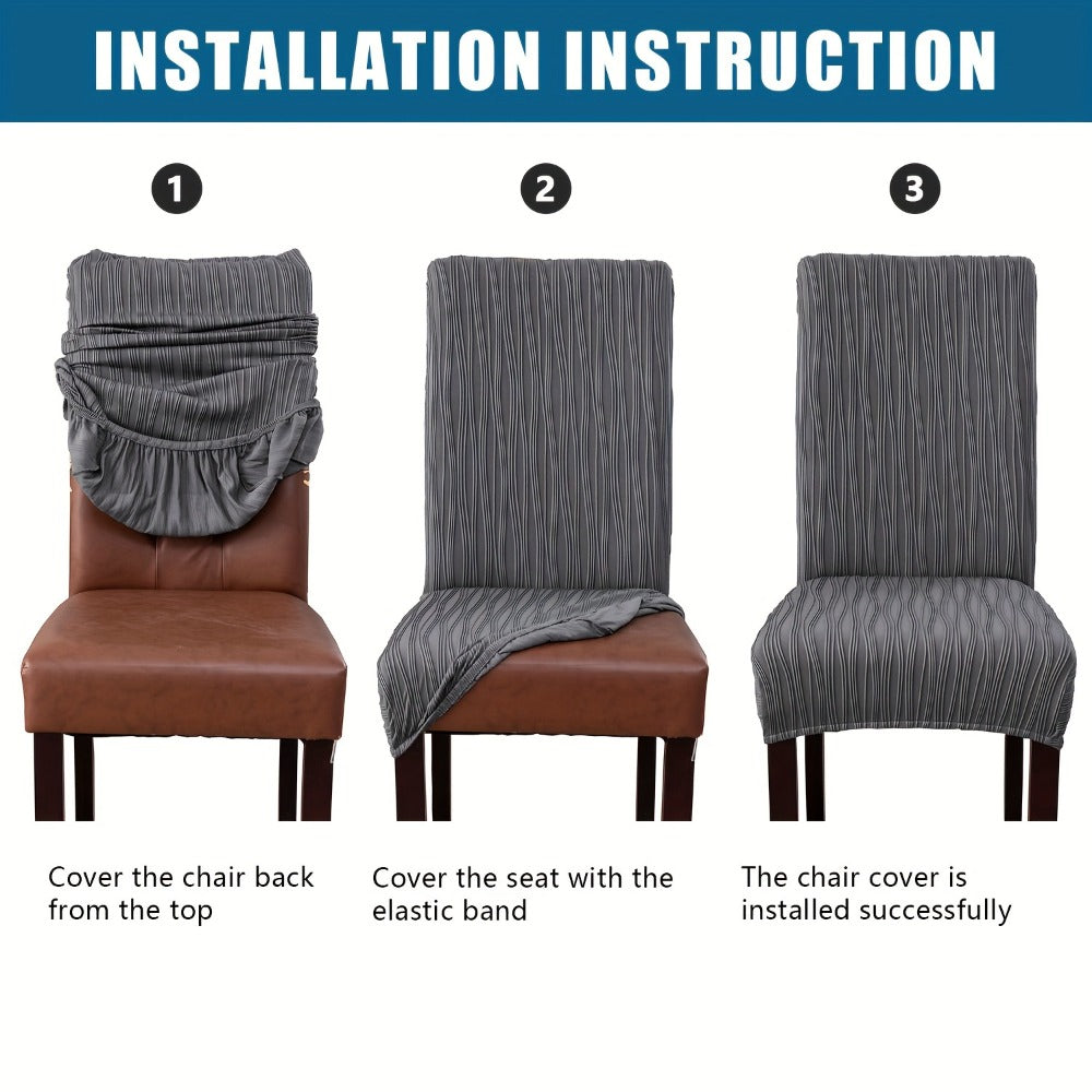 Dining Chair Covers Stretch Slipcovers Set of 4 or 6, Stain Resistant Removable Chair Protector for Home Kitchen Restaurant Wedding
