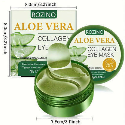 Aloe Vera Under-Eye Gel Patch Jar, 80g with 60 Green Eye Masks and an Included Applicator Spoon
