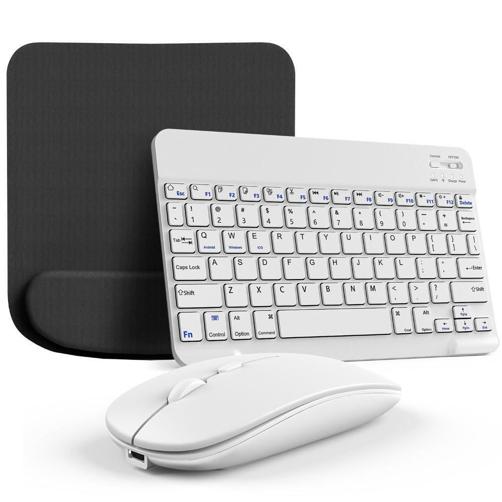 Wireless Keyboard and Mouse Combo with Mouse Pad, Silent 2.4G USB Full Size Keyboard Mouse Set for PC Laptop Mac Desktop