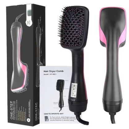 3-in-1 Hot Air Brush Hair Dryer Straightener Comb, Ionic Blow Dryer Brush with Negative Ion Frizz Control