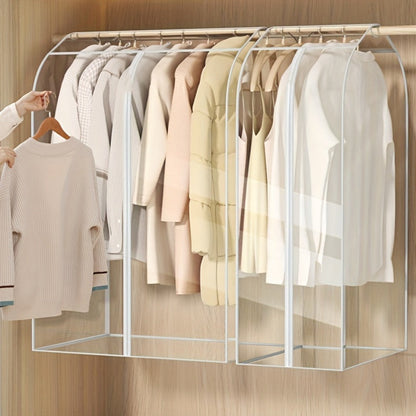 Clear Hanging Garment Bag PVC Zipper Dustproof Closet Organizer for Coats Suits Dresses for Entryways, Bedrooms and Living Spaces