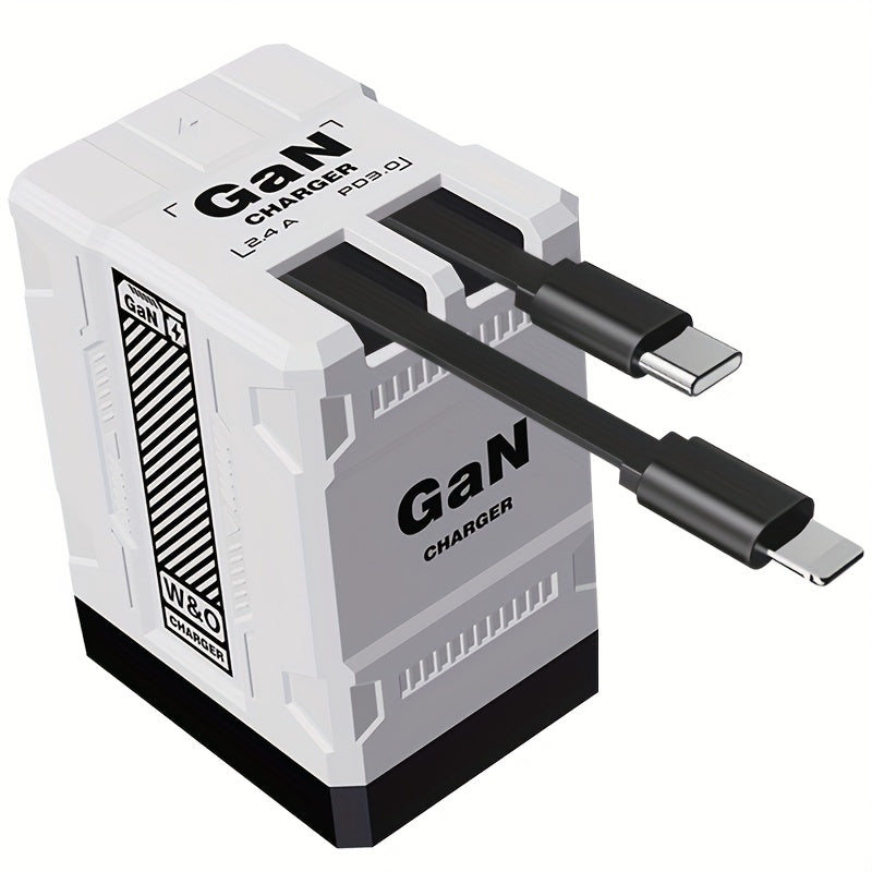 GaN Wall Charger 120W Fast with Retractable Built-In Cable & Foldable Plug for an Everyday Personal Care Routine