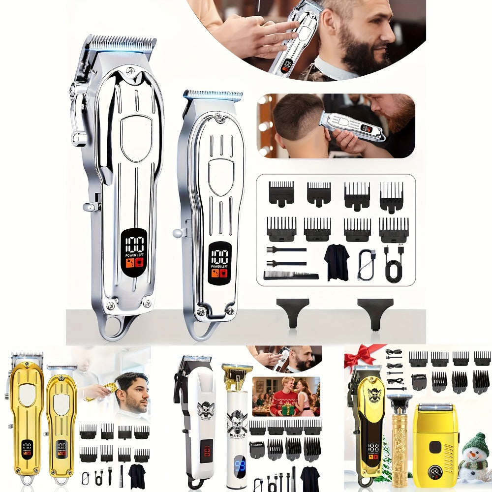 T-Blade Trimmer Set 2 or 3 Piece - USB Rechargeable Hair Clipper Beard Trimmer & Sideburns Shaver