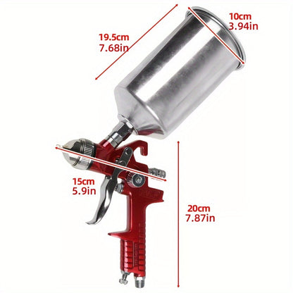 Gravity Feed Air Spray Gun Kit – 3 Nozzles (1.4/1.7/2.0mm), HVLP Auto Paint Gun for Car, Furniture & Wall Spraying (Red)