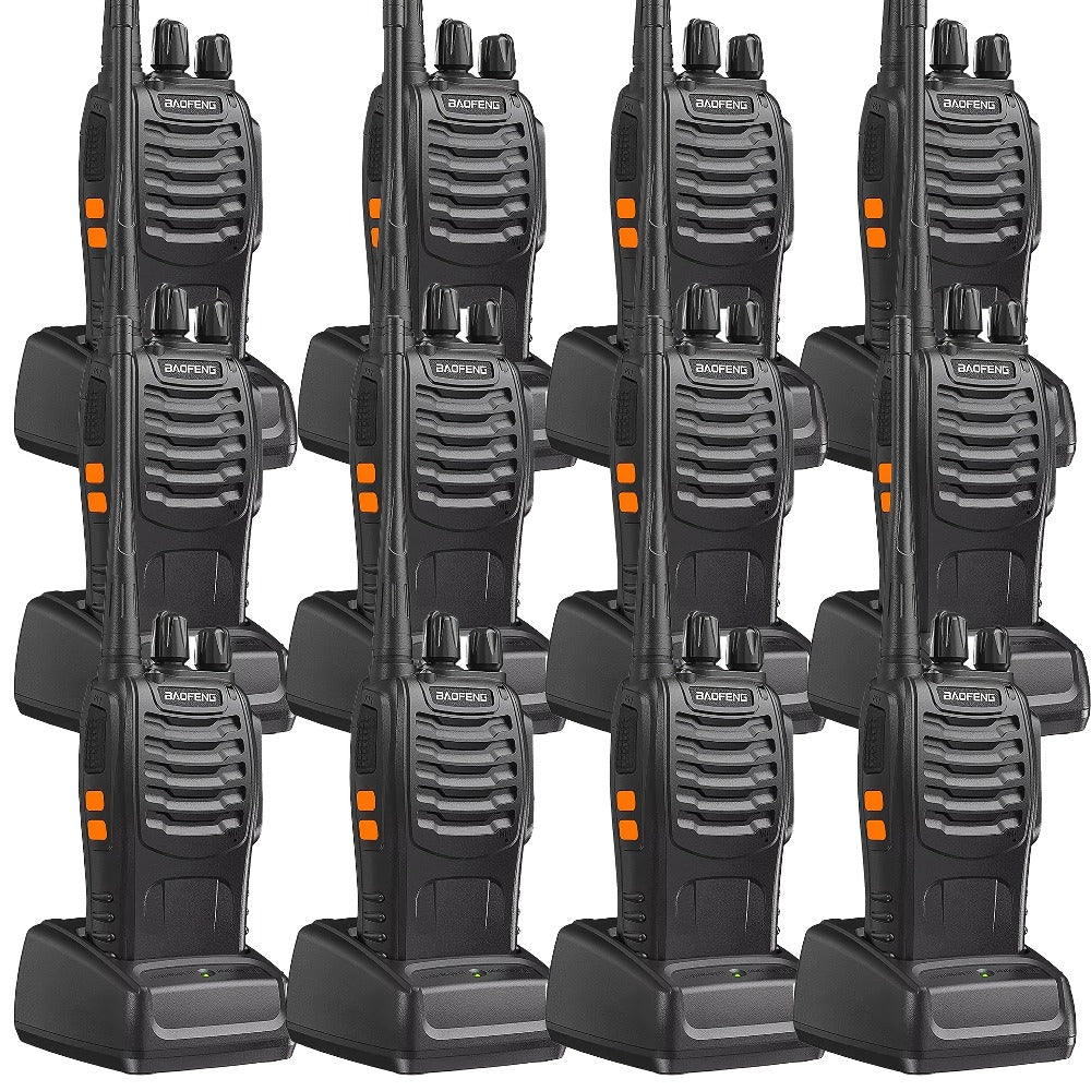 Baofeng UHF Walkie Talkies 16CH 5W, 2/4/6/8/10/12 Pack Two-Way Radios, USB Rechargeable 1500mAh Battery