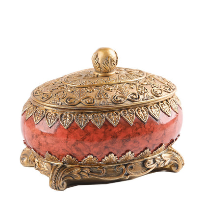 Jewelry Organizer Ornate Lidded Storage Box in Red, White or Blue for Rings, Earrings and Bracelets