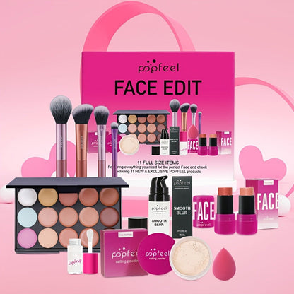Makeup Gift Set Box for Women Teens – Eyeshadow Palette Blush & Foundation Waterproof Long-Lasting Complete Beauty Cosmetic Kit All Skin