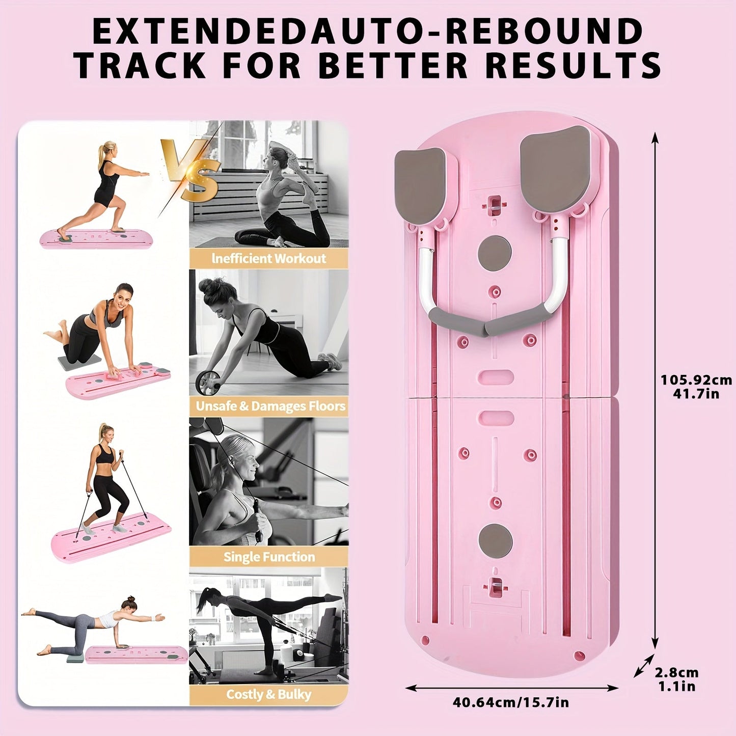 Ab Workout Board 8-in-1 Multifunctional Pilates Board Set – Core Exerciser for Waist & Abdomen Strength Training
