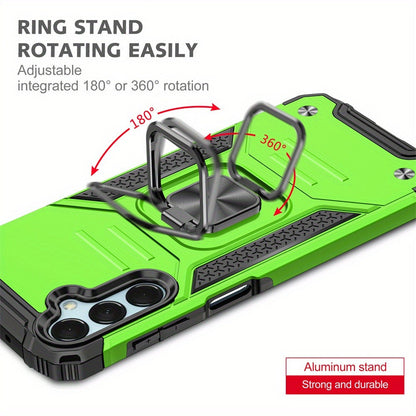 Phone Case Dual-Layer PC and TPU Ring-Kickstand Cover for Samsung Galaxy A15 5G in Three Colors