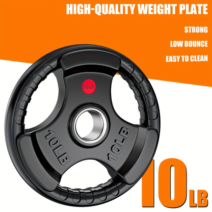 Tri-Grip Weight Plates with Three Hand Openings and 25, 35 or 45 lb Options for Barbell Training