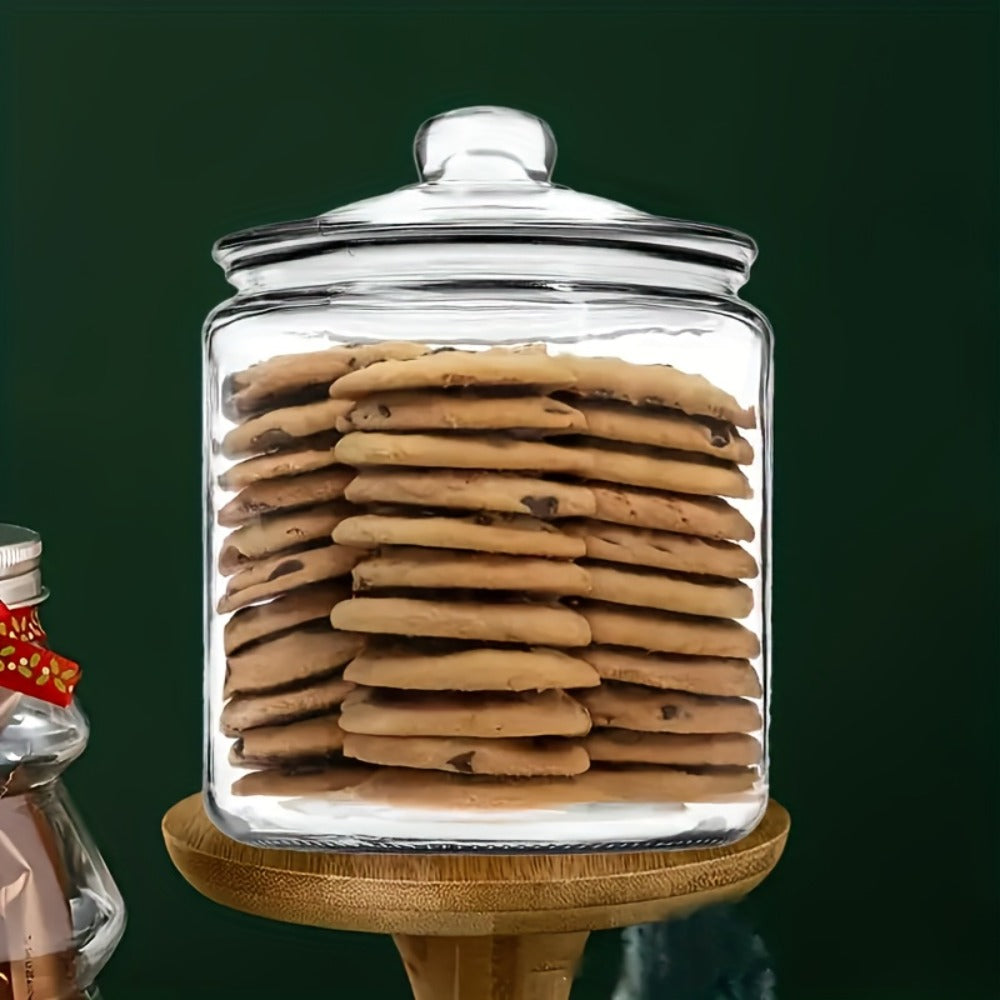 Glass Pantry Jars with Flip-Top Lids Set of 2 – Airtight Glass Storage Containers for Kitchen Pantry Organization, Cookies, Candy, Pasta