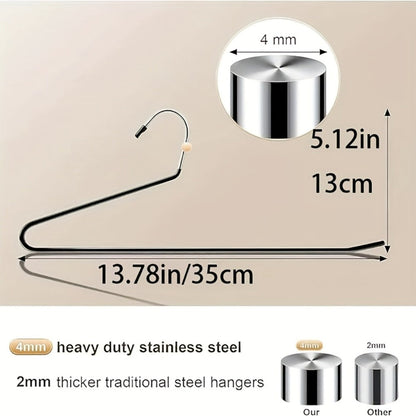 Pants Hangers Metal Open Leg Non-Slip – Heavy Duty Trouser Jeans Hanger for Wardrobe, Space Saving, Black or White, 10/20/30/50pcs