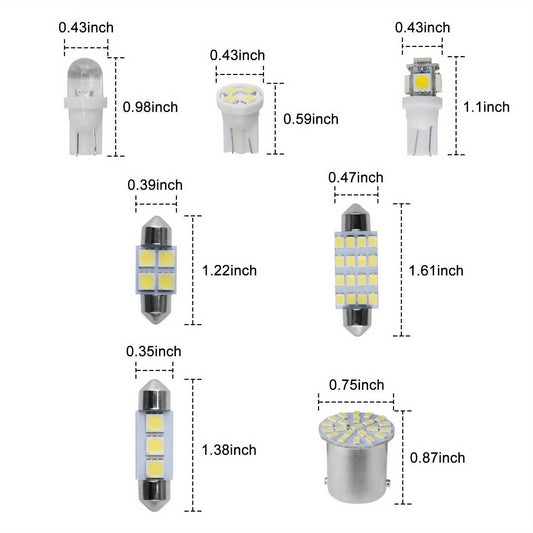 Car LED Interior Light Bulb Kit 56PCS 12V T10 Universal Fit | Map Dome Reading License Plate Luggage Compartment LED Replacement Bulbs
