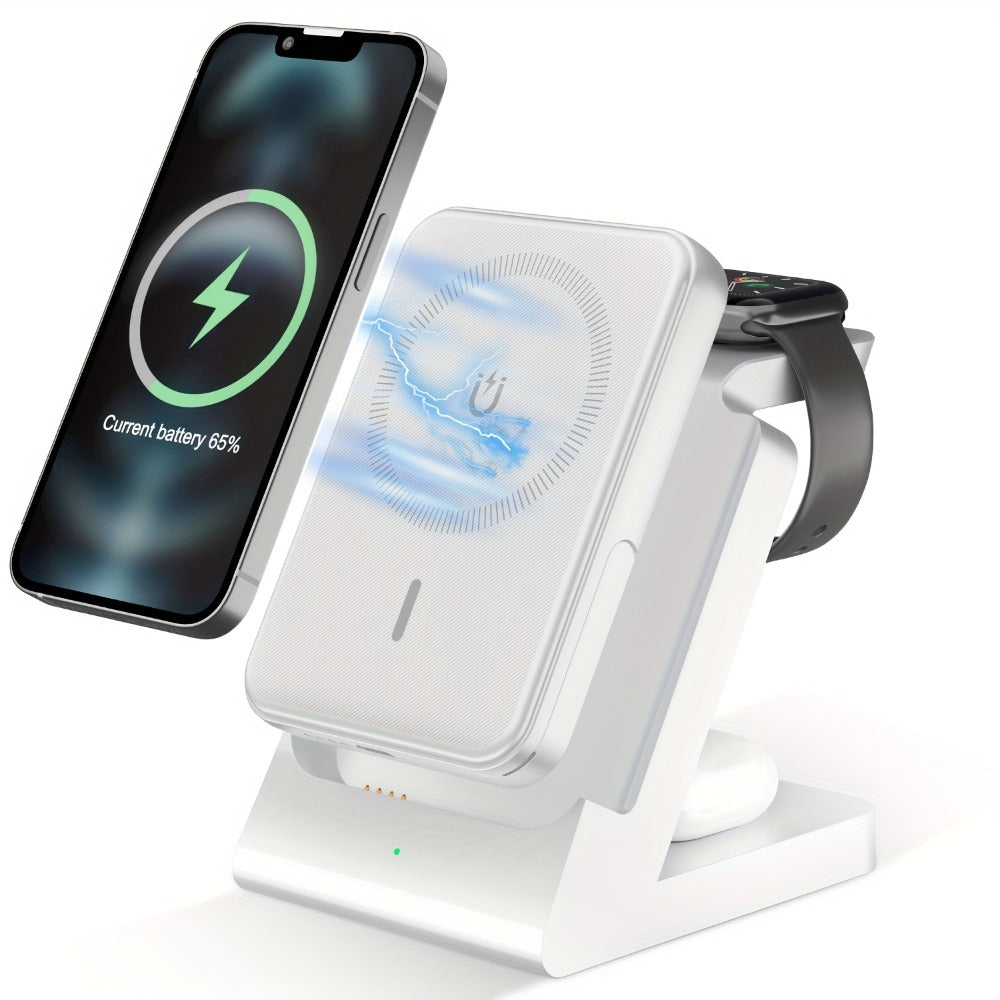 3-in-1 Wireless Charging Power Bank 15W for iPhone 17 16 15 14 13 12 Pro Max for an Everyday Personal Care Routine