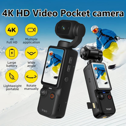 4K Pocket Camera with 180° Rotating Lens, 100MP, 2000mAh Battery & 32GB Card – 1.9" Screen, USB-C Charging, Webcam Function