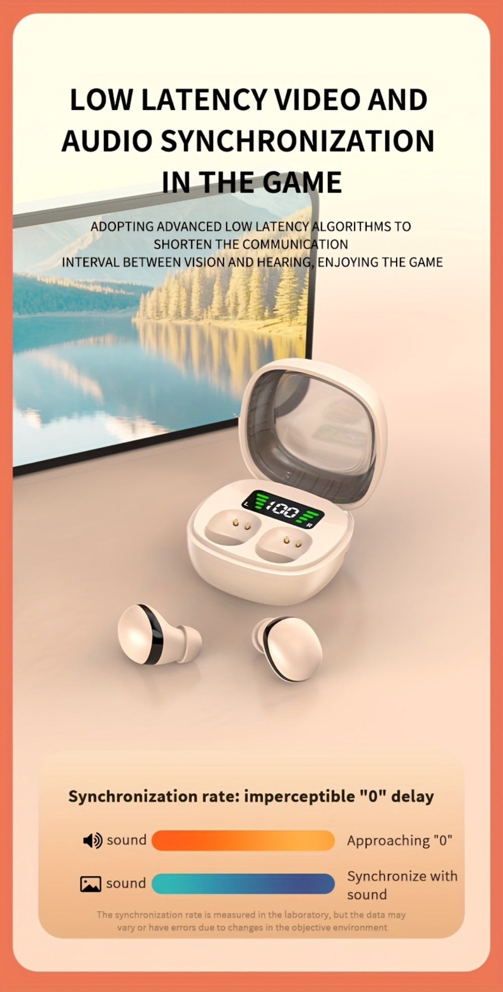 Wireless Earbuds Ultra-Small In-Ear with Touch Control, Built-In Mic and LED Case in Three Colors