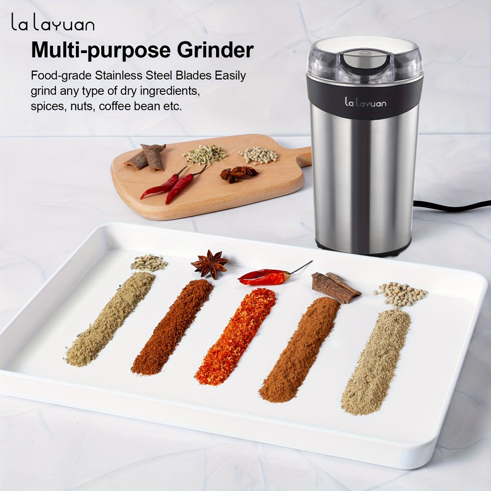 200W-Labeled Electric Coffee Grinder with Press-Lid Control, Two-Leaf Blade and Three Housing Options