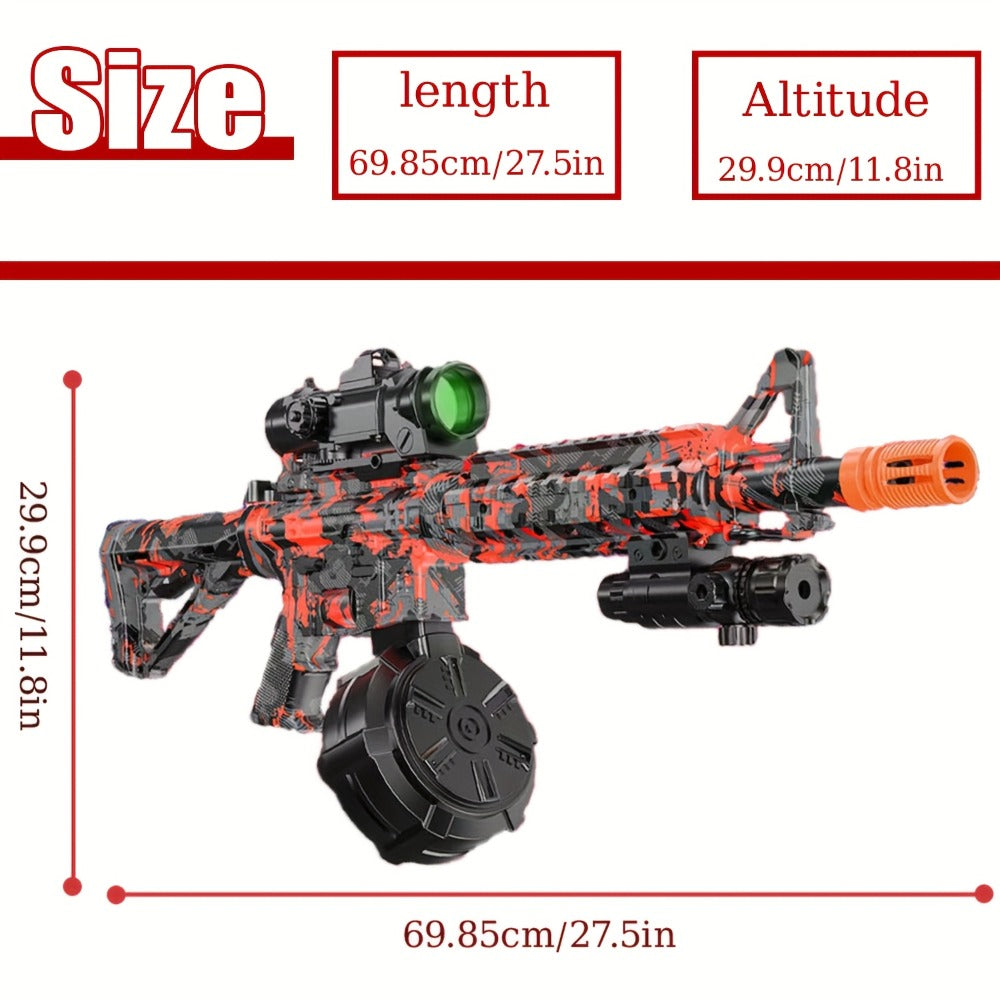 Large Drum Magazine Dual Mode Foam Blaster, Full Auto & Semi-Auto Outdoor Team Battle Toy Gun for Kids Boys Ages 8+