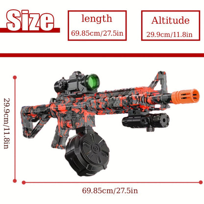Large Drum Magazine Dual Mode Foam Blaster, Full Auto & Semi-Auto Outdoor Team Battle Toy Gun for Kids Boys Ages 8+