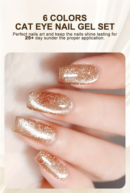 Cat Eye Gel Polish 8ml Holographic Chameleon Flash – Magnetic Sand 3D Color-Shifting Semi-Permanent UV LED Gel Varnish for Salon & Home DIY