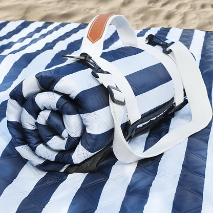 80 x 80-Inch Picnic Blanket with Foldable Carry Straps and Five Plaid, Floral or Stripe Pattern Options