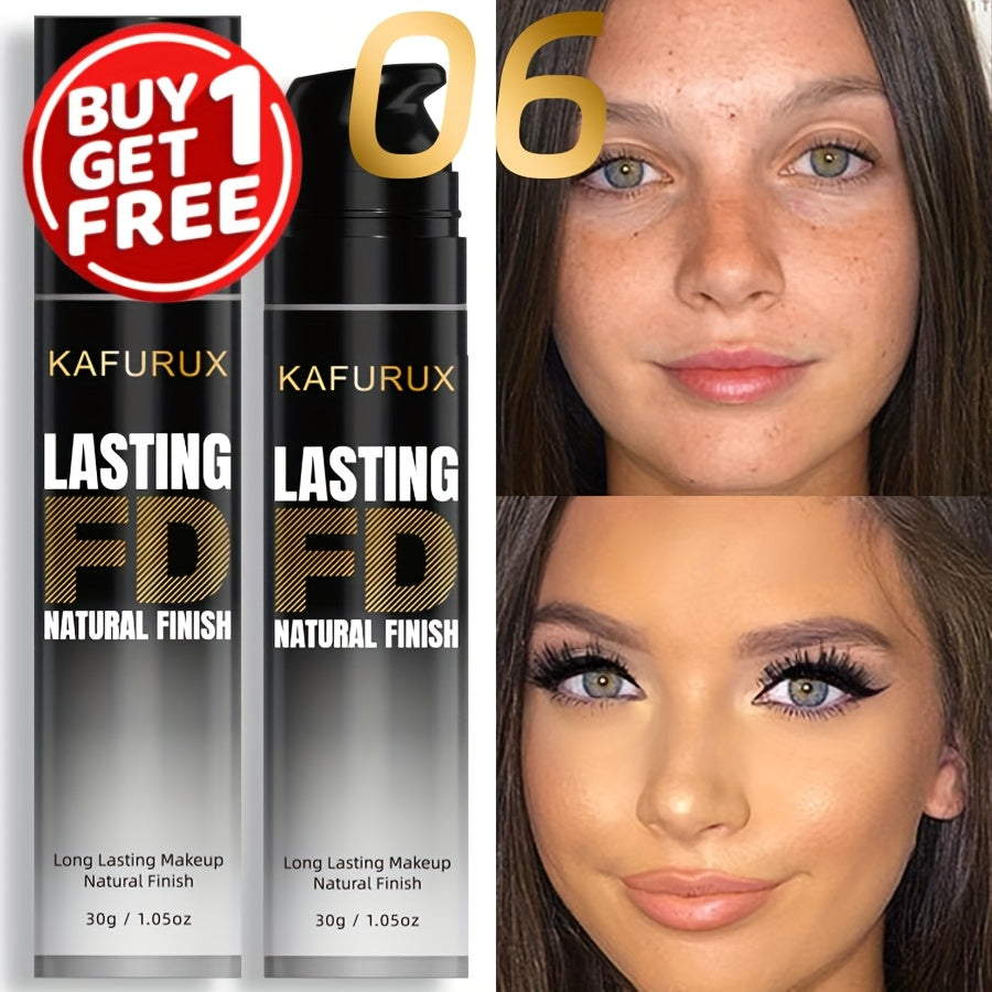 KAFURUX Liquid Foundation Two-Bottle Set with Pump Dispensers and Eight Matching Shade Pairs