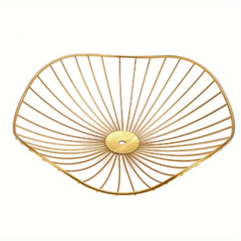 Fruit Basket Stand 3-Tier Decorative Iron Metal Wire Fruit Bowl with Lotus Leaf Design, Countertop Holder for Fruits Vegetables Bread