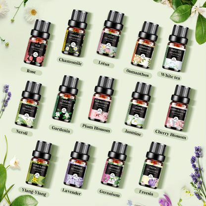14-Bottle Fragrance Oil Gift Set with 5ml Bakery or Floral Scent Assortments for Diffusers and Candle Projects