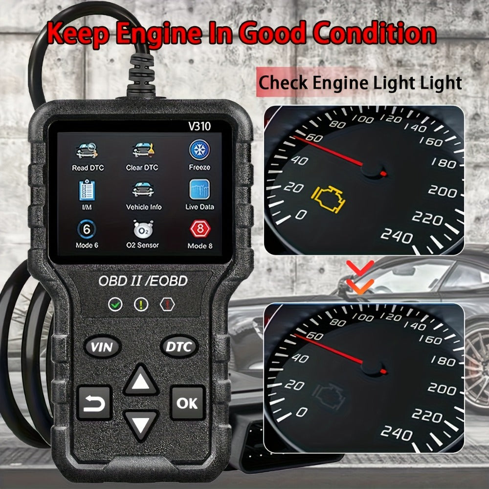 OBD2 Scanner Diagnostic Tool – Full OBD2 Engine Code Reader with Modes 6 & 8, USB Powered for All OBDII/EOBD Vehicles 1996+