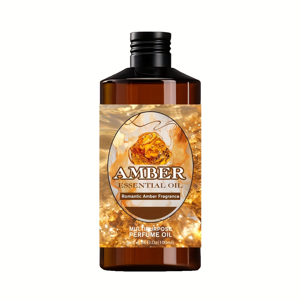 Essential Oil Amber Romantic Fragrance 100ml Dropper Bottle for Diffuser, Massage and DIY Blends