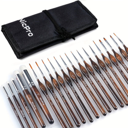 Miniature Paint Brush Set with Cloth Roll Detail Brushes for Acrylic Oil with the Listed Color, Size or Set Options for Everyday Use