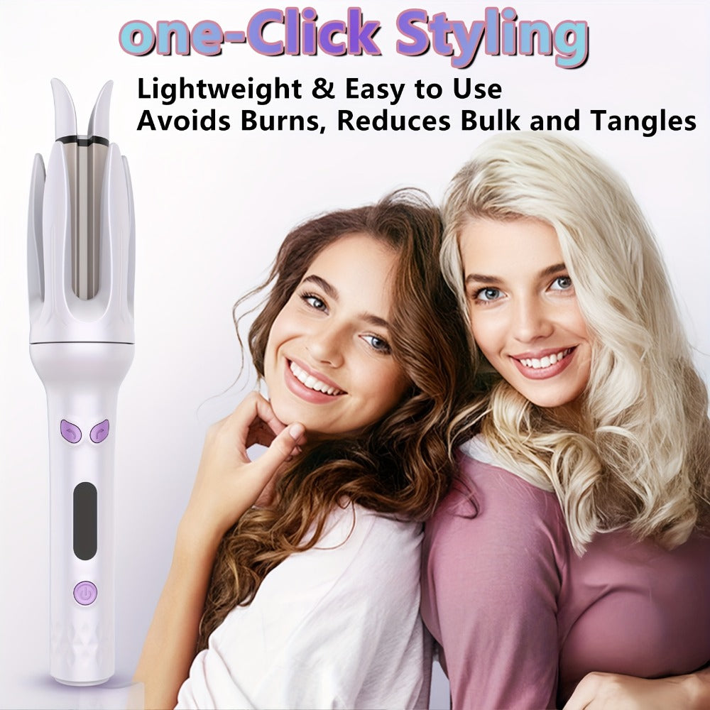 Hair Curler 28mm Barrel Negative Ion Technology 4 Temperature Settings Fast Heating Portable for Home, Travel and Salon Hair Styling