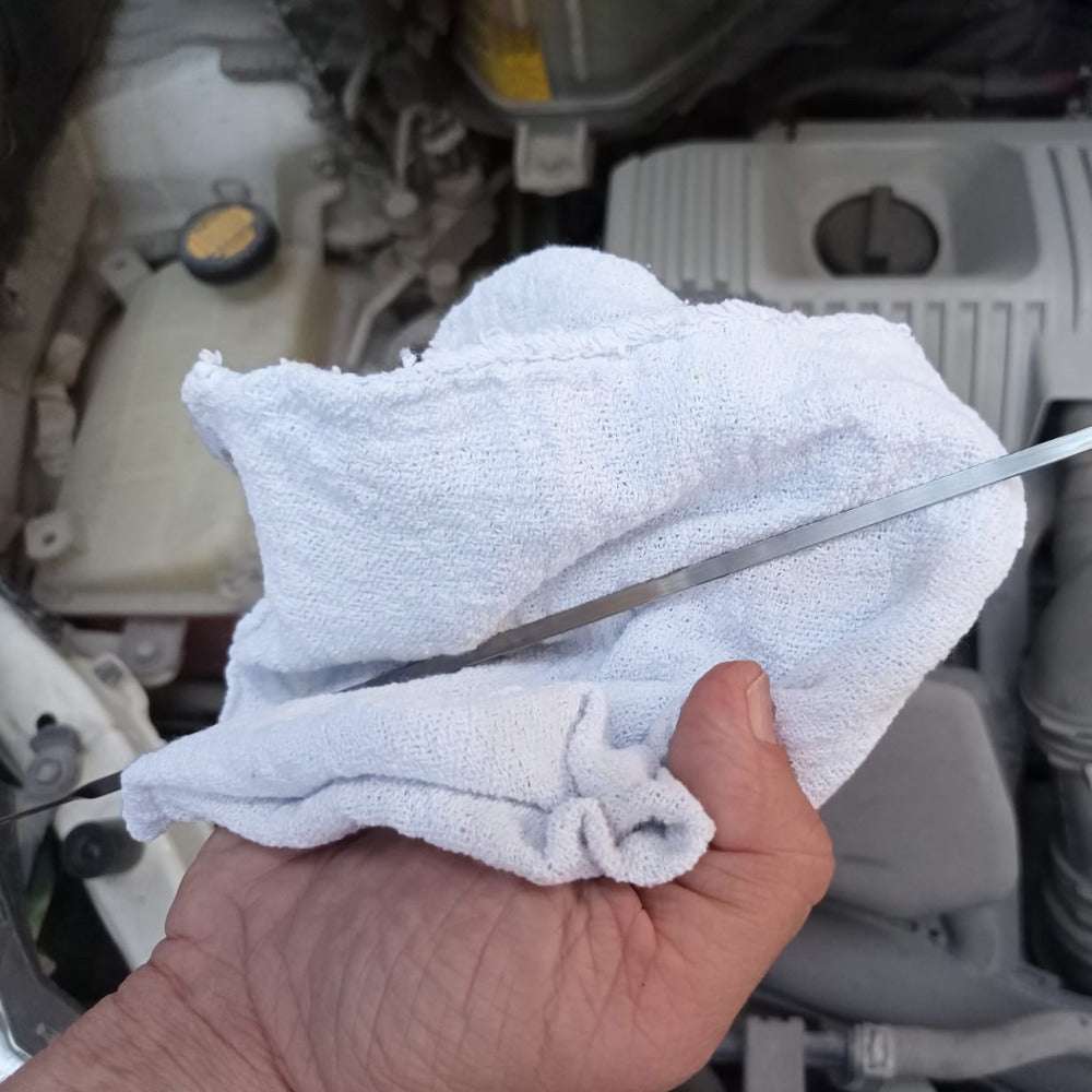 Cotton Shop Rags 12x14 Inch Absorbent Lint-Free Cleaning Towels Multipurpose Shop Towels for Automobile Garage Industry Home Red White Navy