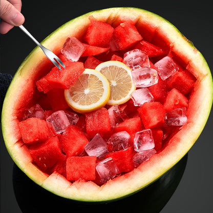 Tong-Style Watermelon Cube Cutter with Stainless Steel Arms, Marked Spacing and Black Handle