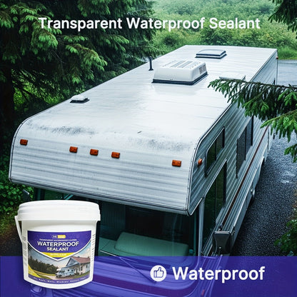 RV Waterproof Sealant 4.41LB – Flexible Clear Roof & Gutter Sealant Covers 160 Sq Ft | Multi-Surface Water-Based Coating for RV