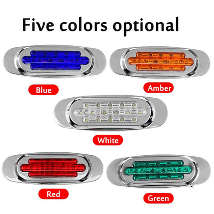 LED Side Marker Lights 4-Pack for Truck Trailer 16 LEDs Dual Mode Steady-On & Flash – 12-24V Universal Fit Front Rear Side Marker Lamp