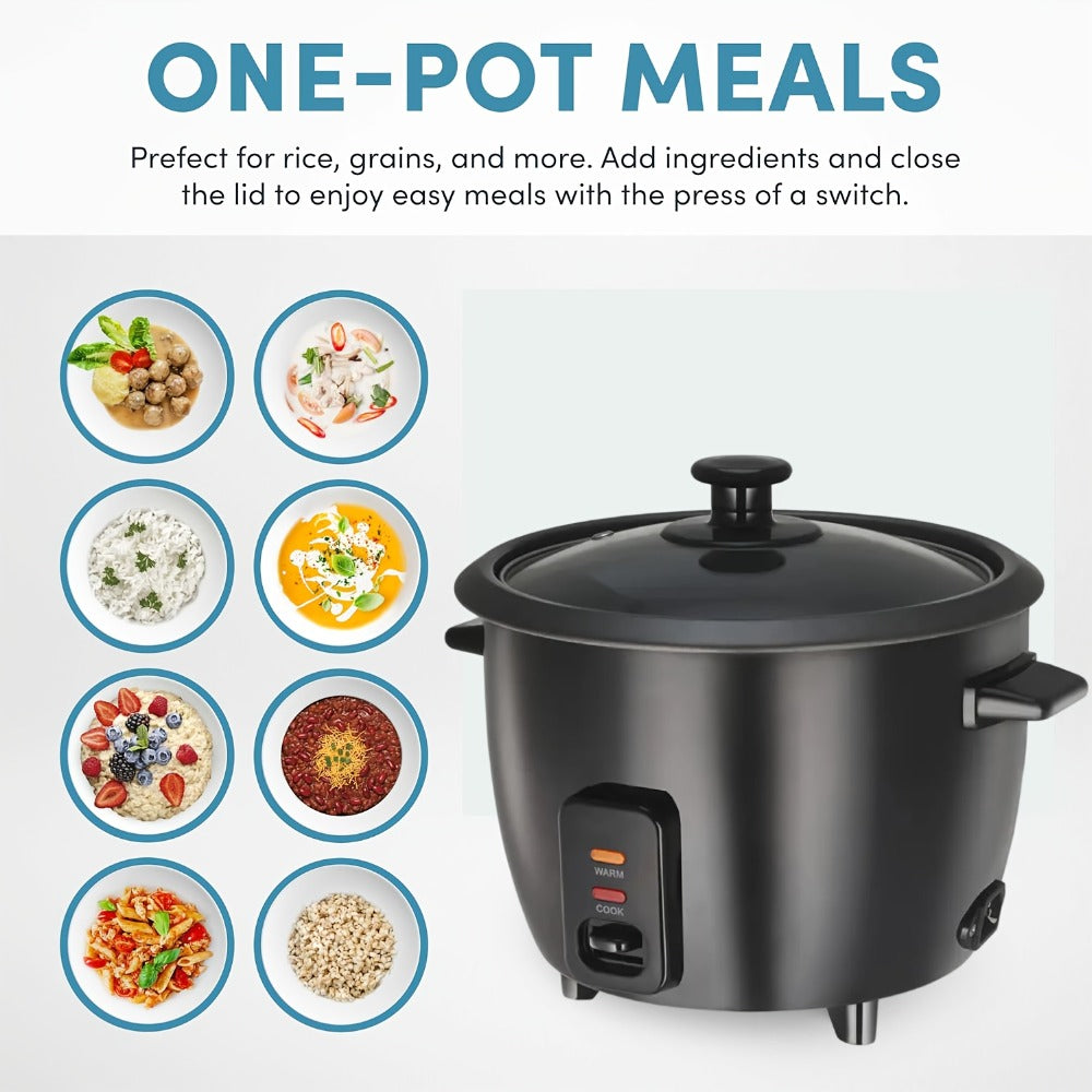 Rice Cooker Small Mini 3-Cup Uncooked 6-Cup Cooked, 1.5Qt Electric Rice Pot with Auto Keep, One-Touch Operation