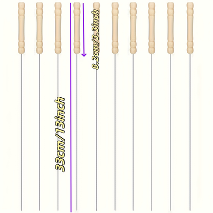 BBQ Skewers Stainless Steel 18 Piece Set Reusable Flat Metal Grill Skewers Anti-Spin for Kebab, for Grilling, Camping and Outdoor Meals