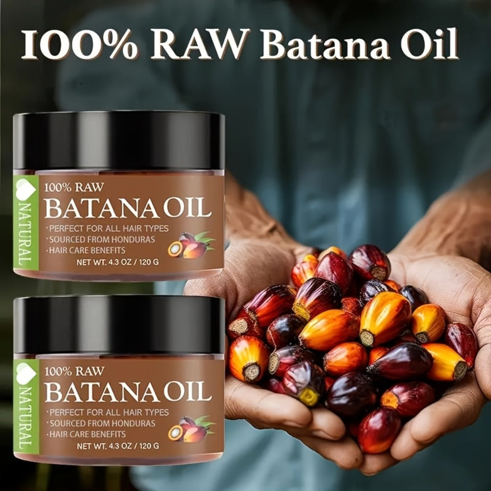 Hair Oil Batana Two-Jar Balm Set with Wide-Mouth Containers for Pre-Wash or Leave-In Hair Application